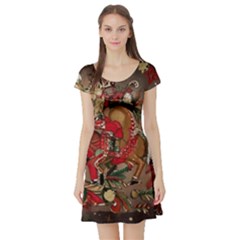 Christmas Art 01 Short Sleeve Skater Dress