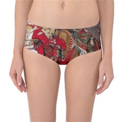 Christmas Art 01 Mid-Waist Bikini Bottoms