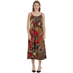 Christmas Art 01 Casual Spaghetti Strap Midi Dress