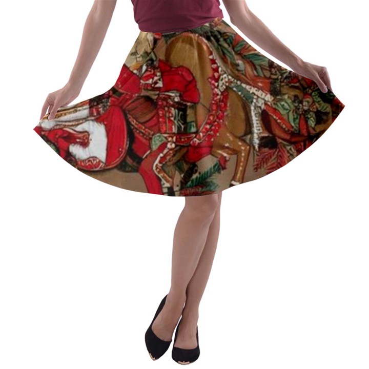 Christmas Art 01 A-line Skater Skirt