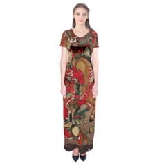 Christmas Art 01 Short Sleeve Maxi Dress