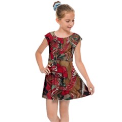 Christmas Art 01 Kids  Cap Sleeve Dress