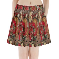 Christmas Art 01 Pleated Mini Skirt