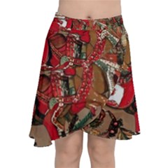 Christmas Art 01 Chiffon Wrap Front Skirt