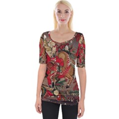 Christmas Art 01 Wide Neckline T-Shirt