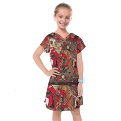 Christmas Art 01 Kids  Drop Waist Dress