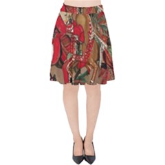 Christmas Art 01 Velvet High Waist Skirt