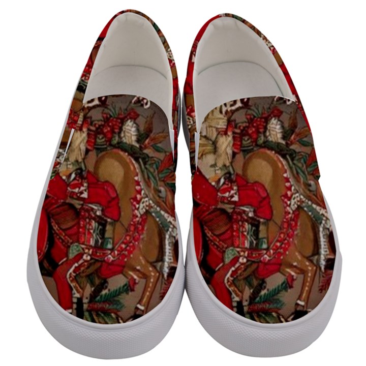 Christmas Art 01 Men s Canvas Slip Ons