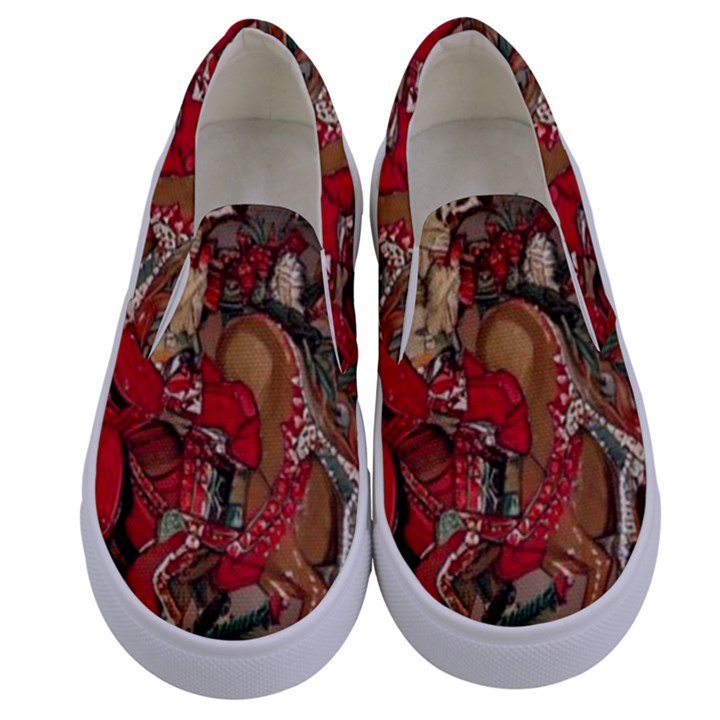 Christmas Art 01 Kids  Canvas Slip Ons