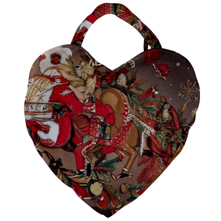 Christmas Art 01 Giant Heart Shaped Tote