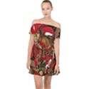 Christmas Art 01 Off Shoulder Chiffon Dress View1