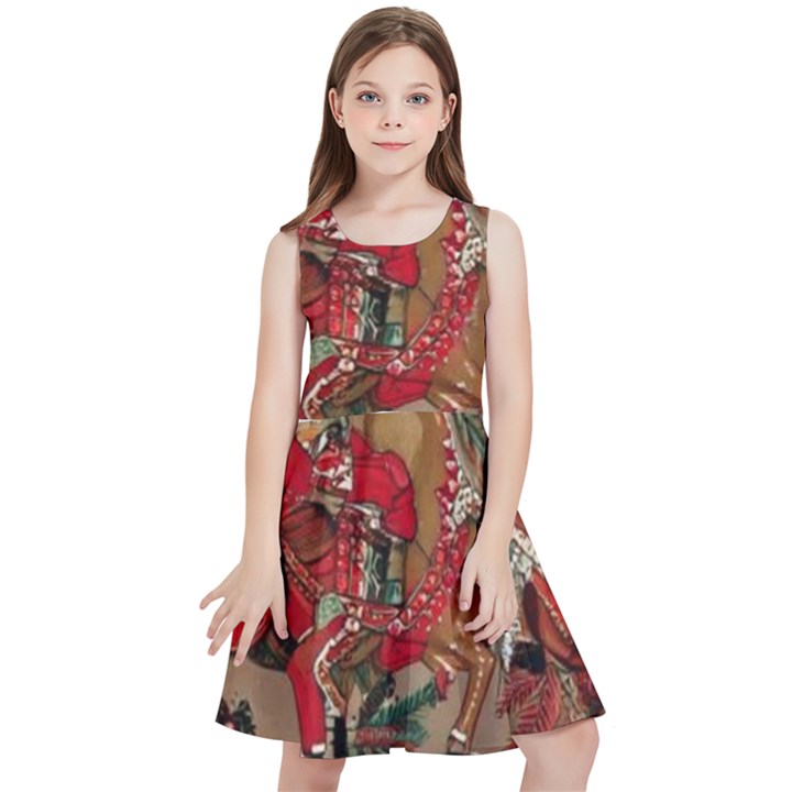 Christmas Art 01 Kids  Skater Dress