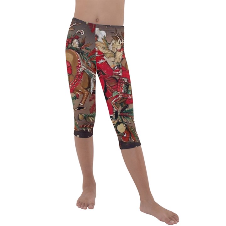 Christmas Art 01 Kids  Lightweight Velour Capri Leggings 