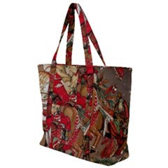 Christmas Art 01 Zip Up Canvas Bag