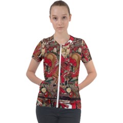 Christmas Art 01 Short Sleeve Zip Up Jacket