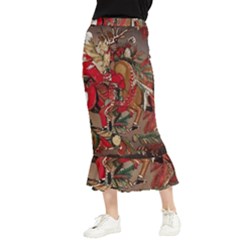 Christmas Art 01 Maxi Fishtail Chiffon Skirt