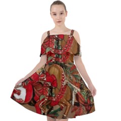 Christmas Art 01 Cut Out Shoulders Dress