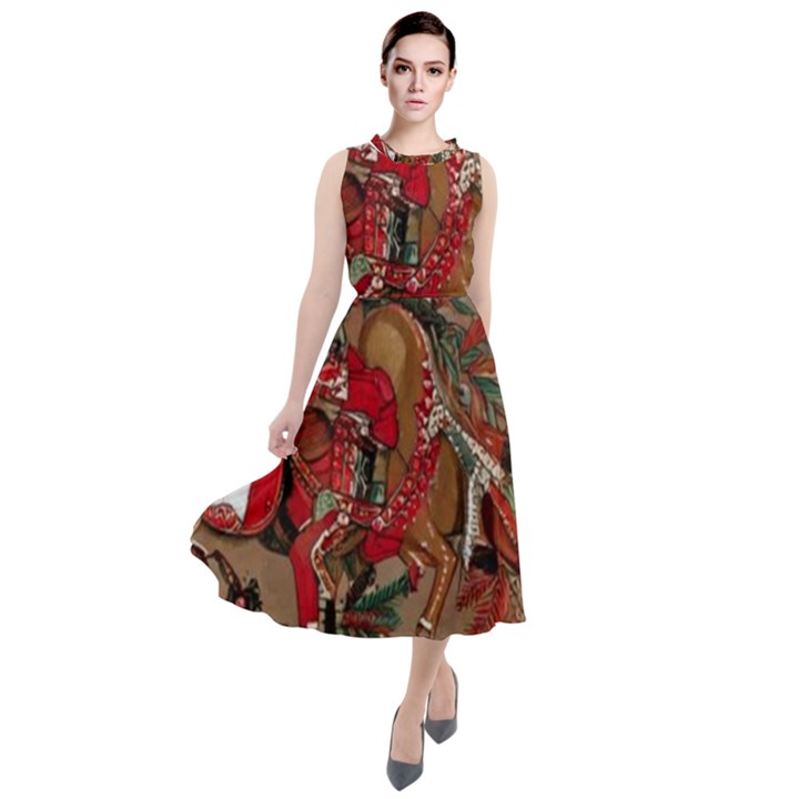 Christmas Art 01 Round Neck Boho Dress