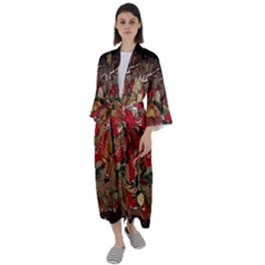 Christmas Art 01 Maxi Satin Kimono