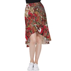 Christmas Art 01 Frill Hi Low Chiffon Skirt