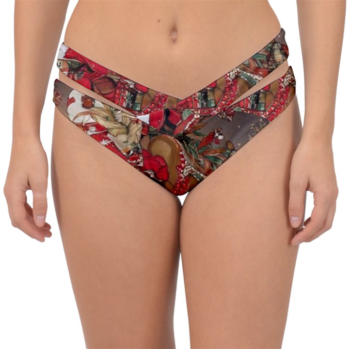 Christmas Art 01 Double Strap Halter Bikini Bottoms