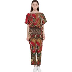 Christmas Art 01 Batwing Lightweight Chiffon Jumpsuit