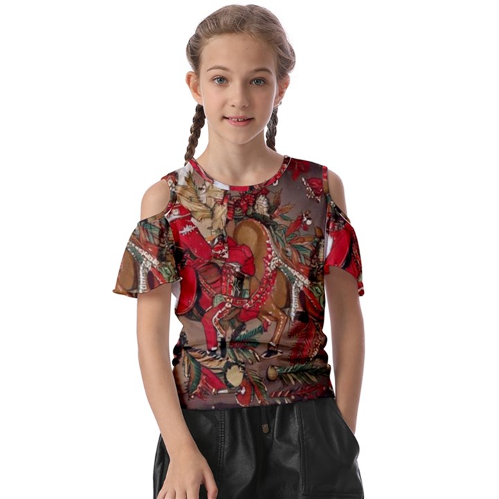 Christmas Art 01 Kids  Butterfly Cutout T-Shirt