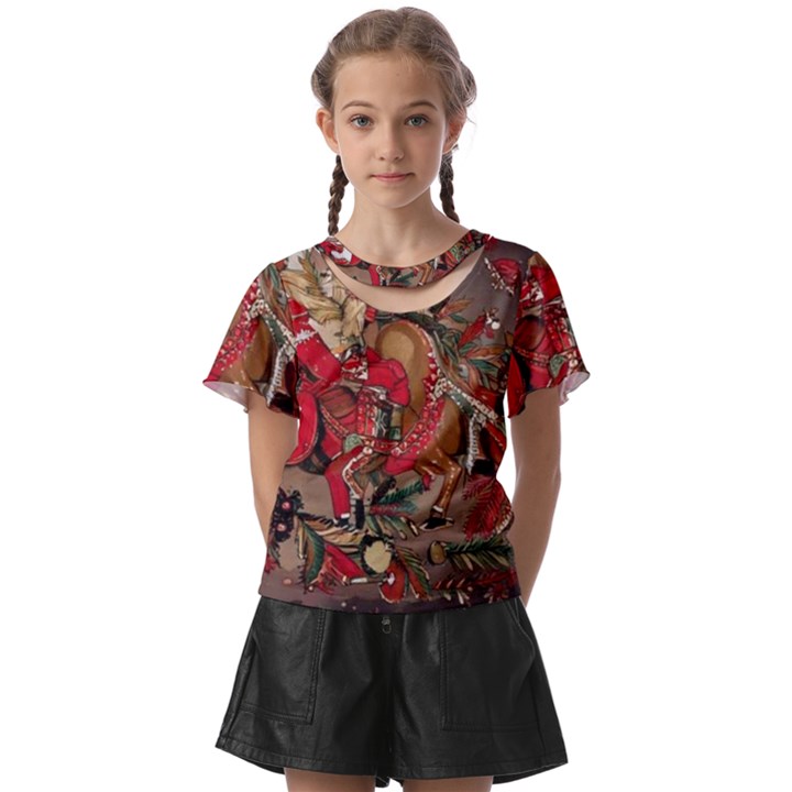 Christmas Art 01 Kids  Front Cut T-Shirt