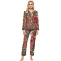 Christmas Art 01 Womens  Long Sleeve Velvet Pocket Pajamas Set View1