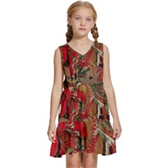 Christmas Art 01 Kids  Sleeveless Tiered Mini Dress