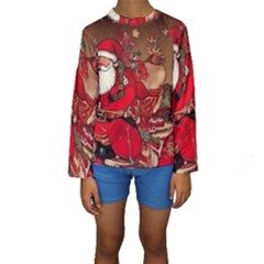 Christmas Art Kids  Long Sleeve Swimwear by myclothy