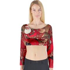 Christmas Art Long Sleeve Crop Top