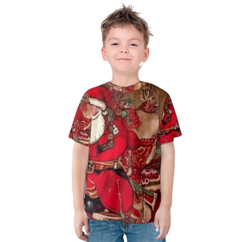 Christmas Art Kids  Cotton T-shirt by myclothy