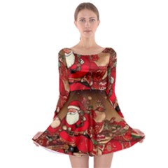 Christmas Art Long Sleeve Skater Dress