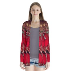 Christmas Art Drape Collar Cardigan