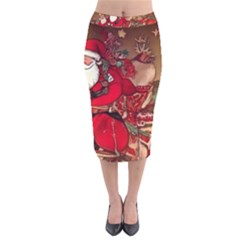 Christmas Art Velvet Midi Pencil Skirt by myclothy