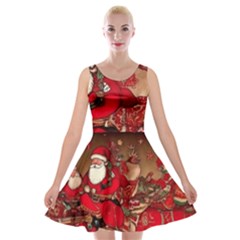 Christmas Art Velvet Skater Dress by myclothy