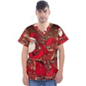 Christmas Art Men s V-Neck Scrub Top View1