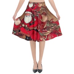 Christmas Art Flared Midi Skirt by myclothy