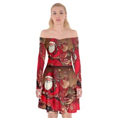 Christmas Art Off Shoulder Skater Dress