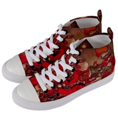 Christmas Art Women s Mid-top Canvas Sneakers