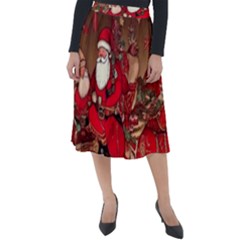 Christmas Art Classic Velour Midi Skirt  by myclothy