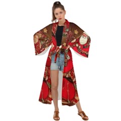 Christmas Art Maxi Kimono