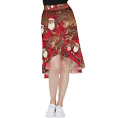 Christmas Art Frill Hi Low Chiffon Skirt by myclothy