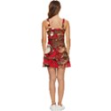 Christmas Art Ruffle Edge Bra Cup Chiffon Mini Dress View4