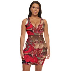 Christmas Art Draped Bodycon Dress