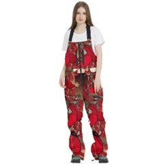 Christmas Art Women s Front Zip Ski And Snowboard Bib Pants by myclothy