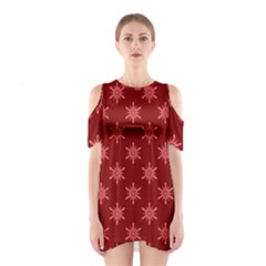 Illustrations Red Abstract Pattern Seamless Texture Shoulder Cutout One Piece Dress