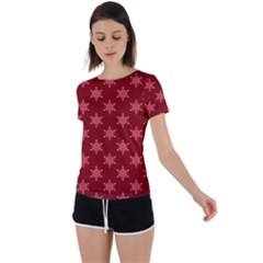 Illustrations Red Abstract Pattern Seamless Texture Back Circle Cutout Sports T-shirt