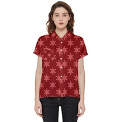 Illustrations Red Abstract Pattern Seamless Texture Short Sleeve Pocket Shirt